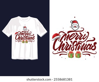 Merry Christmas Day Typography T-shirt design,  apparel, vector illustration, Christmas Day tree, retro style, typography, vintage