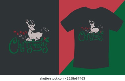 Merry Christmas Day Typography T-shirt design,  apparel, vector illustration, Christmas Day