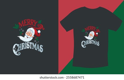 Merry Christmas Day Typography T-shirt design,  apparel, vector illustration, Christmas Day