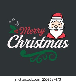 Merry Christmas Day Typography T-shirt design,  apparel, vector illustration, Christmas Day