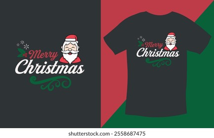 Merry Christmas Day Typography T-shirt design,  apparel, vector illustration, Christmas Day