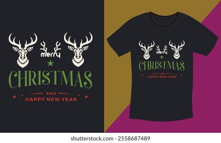 Merry Christmas Day Typography T-shirt design,  apparel, vector illustration, Christmas Day