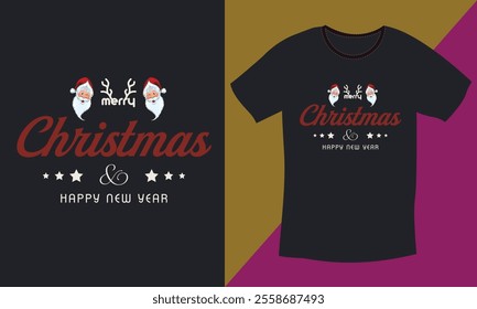 Merry Christmas Day Typography T-shirt design,  apparel, vector illustration, Christmas Day