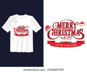 Merry Christmas Day Typography T-shirt design,  apparel, vector illustration, Christmas Day