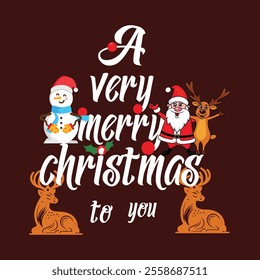 Merry Christmas Day Typography T-shirt design,  apparel, vector illustration, Christmas Day