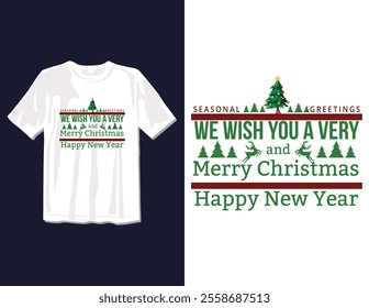 Merry Christmas Day Typography T-shirt design,  apparel, vector illustration, Christmas Day