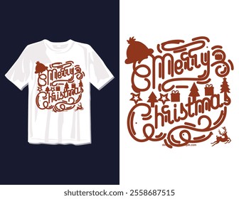 Merry Christmas Day Typography T-shirt design,  apparel, vector illustration, Christmas Day