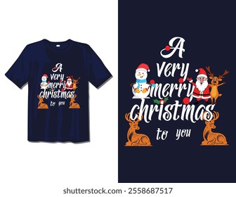 Merry Christmas Day Typography T-shirt design,  apparel, vector illustration, Christmas Day