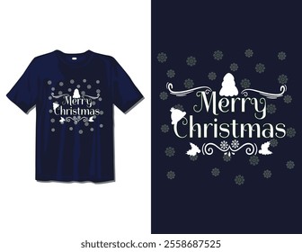 Merry Christmas Day Typography T-shirt design,  apparel, vector illustration, Christmas Day