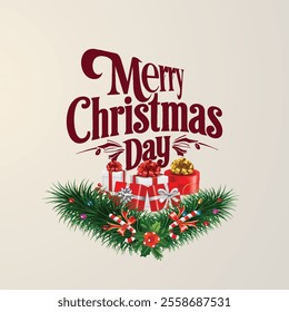 Merry Christmas Day Typography T-shirt design,  apparel, vector illustration, Christmas Day