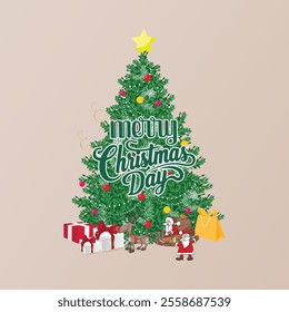 Merry Christmas Day Typography T-shirt design,  apparel, vector illustration, Christmas Day