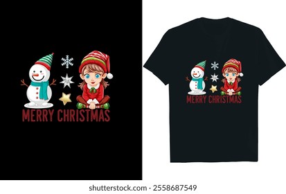 Merry Christmas Day Typography T-shirt design,  apparel, vector illustration, Christmas Day