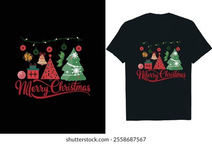 Merry Christmas Day Typography T-shirt design,  apparel, vector illustration, Christmas Day