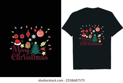 Merry Christmas Day Typography T-shirt design,  apparel, vector illustration, Christmas Day