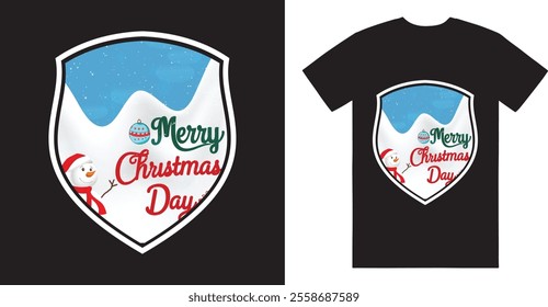 Merry Christmas Day Typography T-shirt design,  apparel, vector illustration, Christmas Day