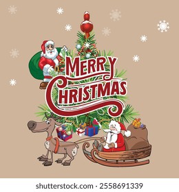 Merry Christmas Day Typography T-shirt design,  apparel, vector illustration, Christmas Day