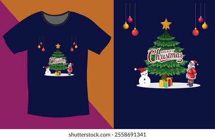 Merry Christmas Day Typography T-shirt design,  apparel, vector illustration, Christmas Day