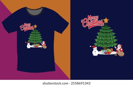 Merry Christmas Day Typography T-shirt design,  apparel, vector illustration, Christmas Day