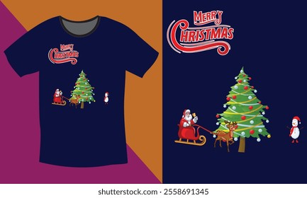 Merry Christmas Day Typography T-shirt design,  apparel, vector illustration, Christmas Day