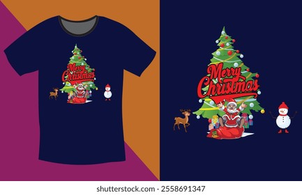 Merry Christmas Day Typography T-shirt design,  apparel, vector illustration, Christmas Day