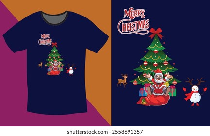 Merry Christmas Day Typography T-shirt design,  apparel, vector illustration, Christmas Day