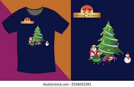 Merry Christmas Day Typography T-shirt design,  apparel, vector illustration, Christmas Day