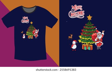 Merry Christmas Day Typography T-shirt design,  apparel, vector illustration, Christmas Day