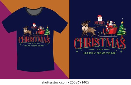 Merry Christmas Day Typography T-shirt design,  apparel, vector illustration, Christmas Day