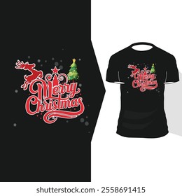 Merry Christmas Day Typography T-shirt design,  apparel, vector illustration, Christmas Day