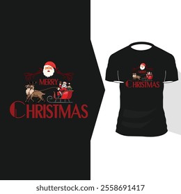 Merry Christmas Day Typography T-shirt design,  apparel, vector illustration, Christmas Day