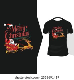 Merry Christmas Day Typography T-shirt design,  apparel, vector illustration, Christmas Day