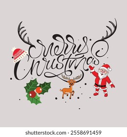 Merry Christmas Day Typography T-shirt design,  apparel, vector illustration, Christmas Day