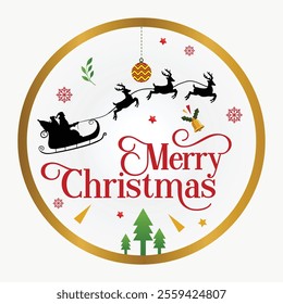  Merry Christmas day vector graphic design badge typography lettering quotes illustration. Great design for book cover, postcard, cut file, t shirt print or poster.