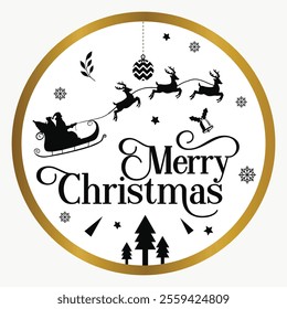  Merry Christmas day vector graphic design badge typography lettering quotes illustration. Great design for book cover, postcard, cut file, t shirt print or poster.