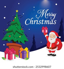 "Merry Christmas Day Vector Illustration: Holiday Scenic Design"