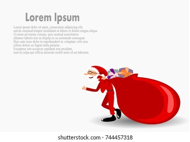 Merry Christmas day's design of vector. Santa Claus is working hard for everyone.