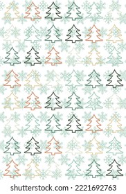 Alegre fondo de decoración navideña. Ilustración vectorial con elementos decorativos.