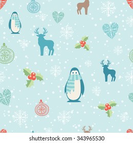 Merry Christmas decoration background. Vector illustration with decorative elements. 