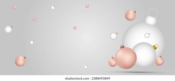 merry christmas decoration balls with a white background