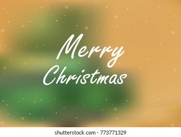 Merry christmas decoration card design on green/yellow background. Vector illustration.