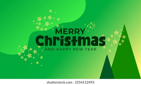 MERRY CHRISTMAS DECORATION GREEN YELLOW GRADIENT BACKGROUND. GOOD FOR GREETING CARD, BANNER,COVER DESIGN