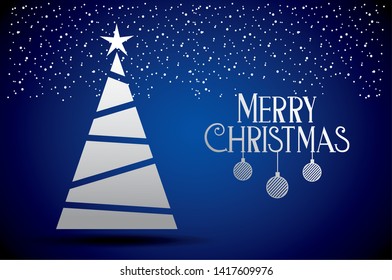 merry christmas decoration greeting card vector illustration