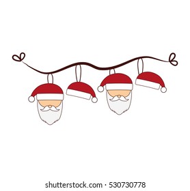 merry christmas decoration hanging vector illustration design