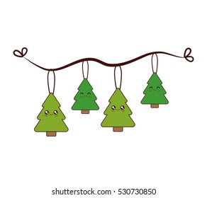 merry christmas decoration hanging vector illustration design