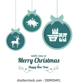 Merry Christmas with decoration icons design, vector illustration 10 eps graphic.