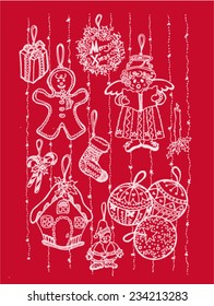 merry christmas decoration, sketch