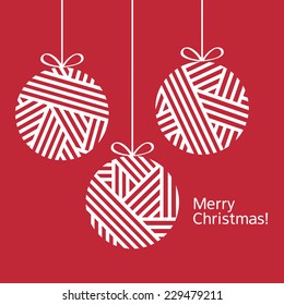 Merry Christmas. Christmas decorations. Christmas card. Congratulation. Happy New Year. Vector illustration.