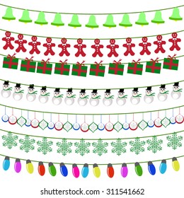 Merry Christmas with decorations elements 