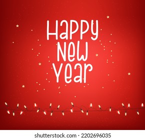 Feliz Navidad, elementos de diseño decorativos, banner de invierno, fondo de celebración, luces realistas, vector de fondo rojo