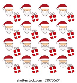 merry christmas decorative pattern icons vector illustration design